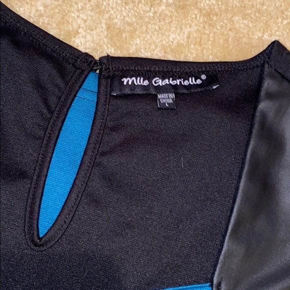 Mlle Gabrielle black and teal dress - Picture 4 of 5